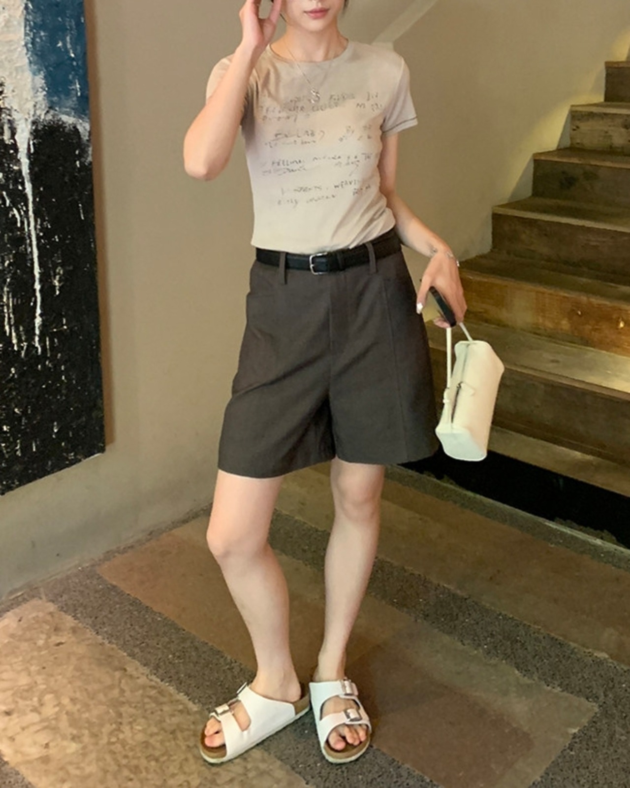 グラフィックプリント半袖Tシャツ 2color A1080 - 4