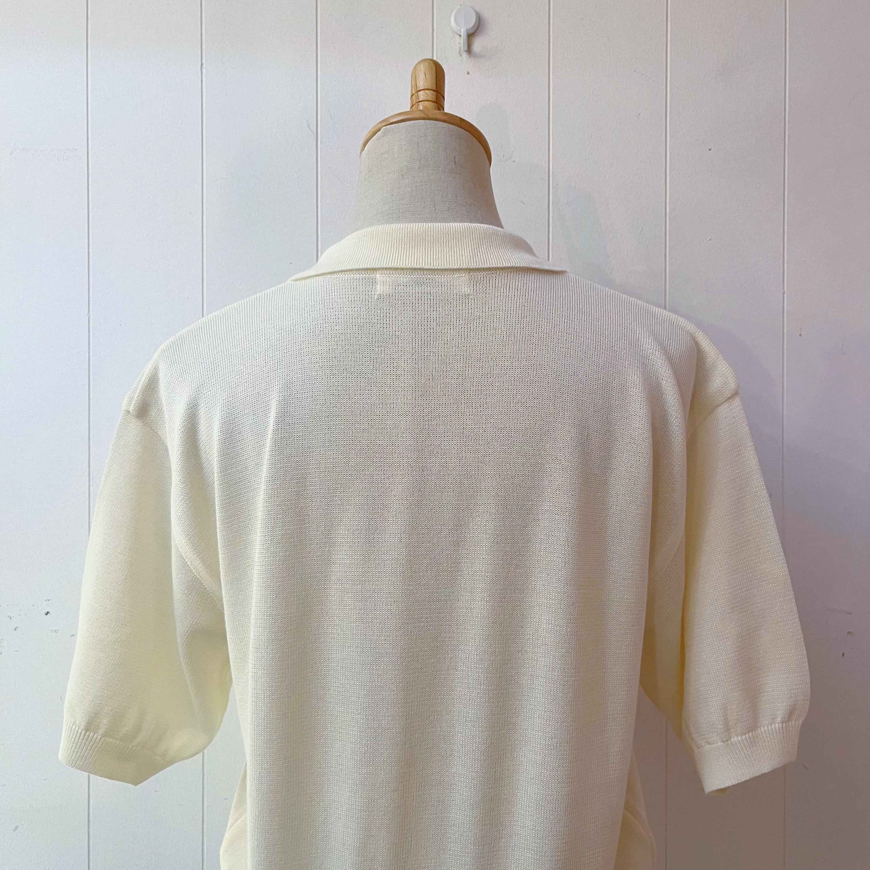 color block coin charm polo knit