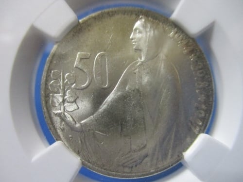 イギリス領インド 1パイス銅貨☆1943年（B）／未使用／NGC MS63RB