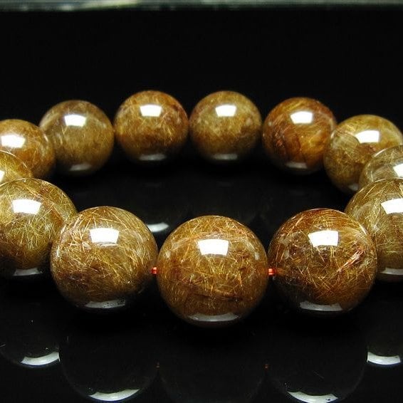 ルチルクォーツ ブレスレット 19mm ブロンズルチル ブレス 一点物 111-50788