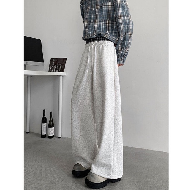 ダブルウエスト ルーズストレートスウェットパンツ 2カラー D11517