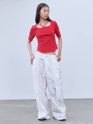 【26SS】THINGS THAT MATTER シングスザットマター / リブトップス / CHOKER STRAP SQUARE TOPS