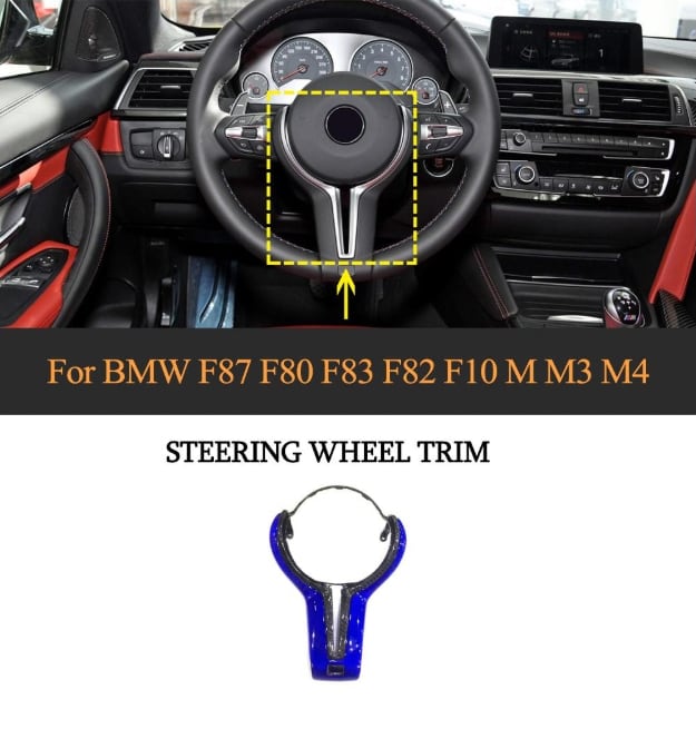 ステアリング トリムカバー カーボンファイバー BMW M2 F87 M3 F80 M4