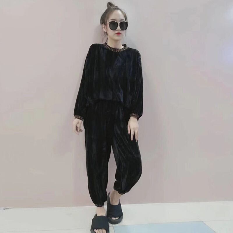 オータムカジュアルTシャツ ルーズパンツ ロング 秋物 ミックスインファッション66082022390