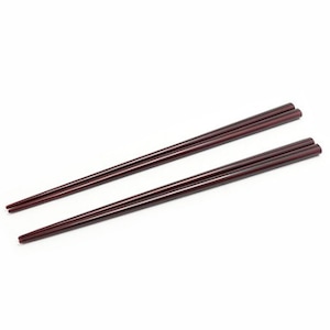 上塗り楕円箸 溜・TOP COATED OVAL CHOPSTICKS　Tame, red bean color