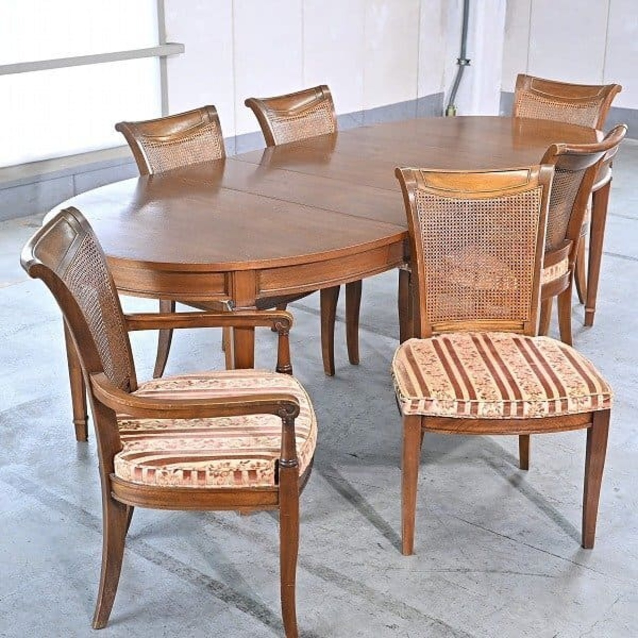 最高級ドレクセルヘリテイジ 180万「FRANCESCA/フランチェスカ」「TRIUNE/トライユン」ダイニング7点セット チェア マホガニー材 伸長式【中古家具/中古インテリア/USED家具ユーズド家具/リサイクル】