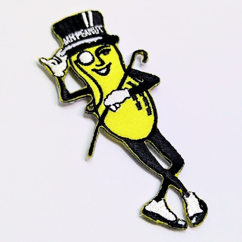 送料無料！ ★刺繍アイロンワッペン★【 Mr.PEANUT ( ミスターピーナッツ ) 】 〚アメリカン雑貨 アメトイ〛