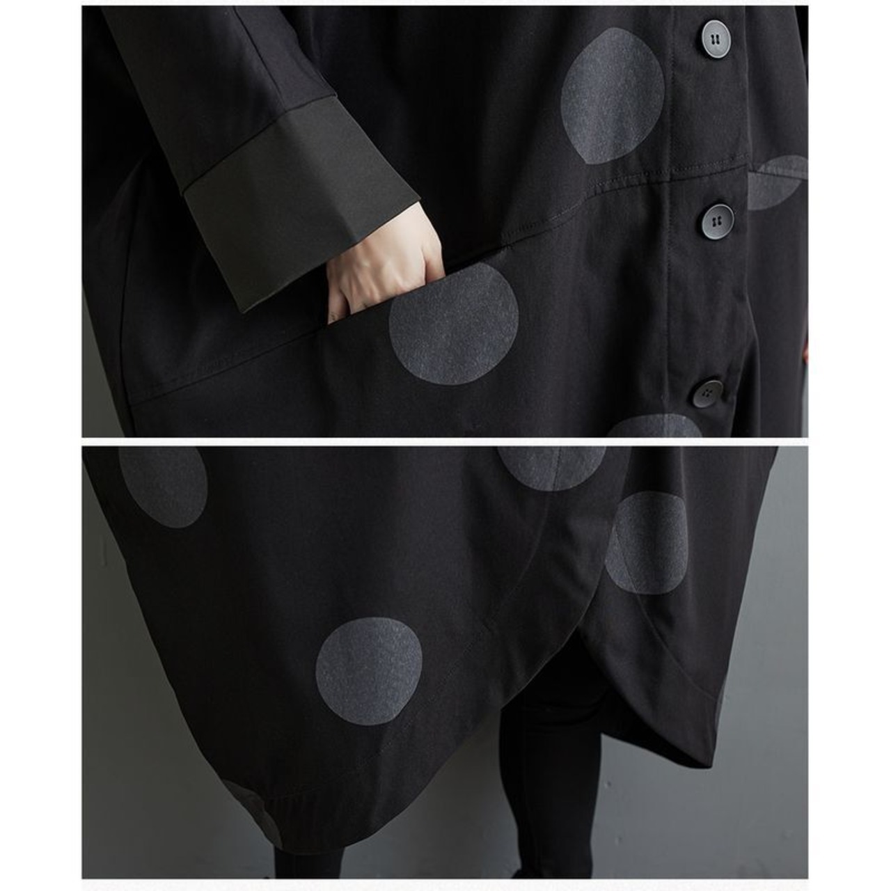 水玉 バルーン ロングジャケット  60024