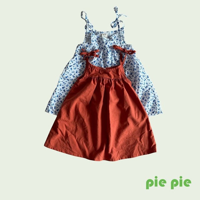【取寄】pie｜bali dress (brick)｜バリワンピース（ブリック）｜XS-XL｜kids｜26 summer