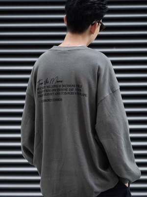 Back Message Waffle Oversized Long Sleeve Tee （バックメッセージ ワッフル オーバーサイズ ロングスリーブTee）