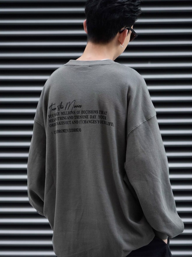 Back Message Waffle Oversized Long Sleeve Tee （バックメッセージ ワッフル オーバーサイズ ロングスリーブTee）