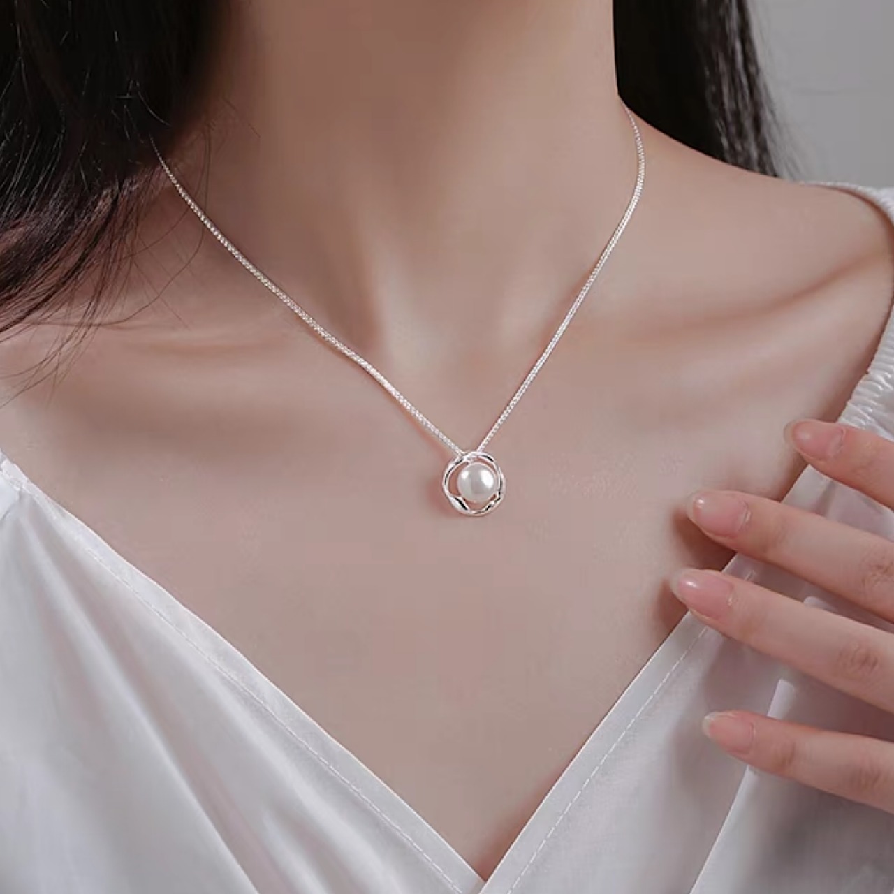 ネックレス かわいい パール ペンダント