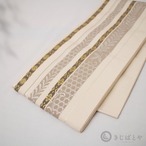 【S様ご予約品】正絹　博多半幅帯　二口献上　カフェオレ