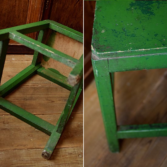 グリーンのスツール・花台 | Brocante de La Cocotte （フランス