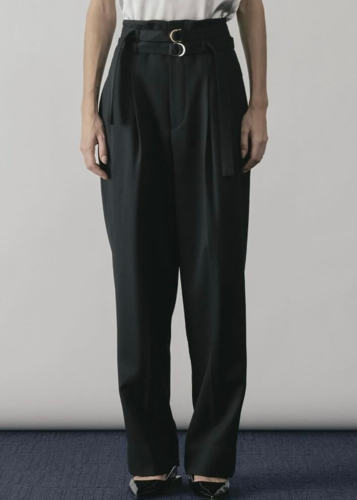 24SS】CINOH チノ / DOUBLE BELT TWO TUCK PANTS | TRENTオンライン 