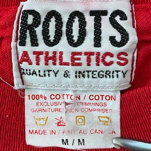 【Roots Athletes】 カナダ製 ロゴ プリント Tシャツ ルーツ Mサイズ US古着