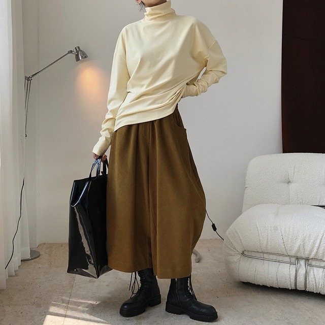 wide cropped pants　10012