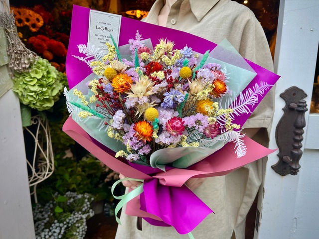 ং オーダーメイド ং Dryflower colorful bouquet Mサイズ