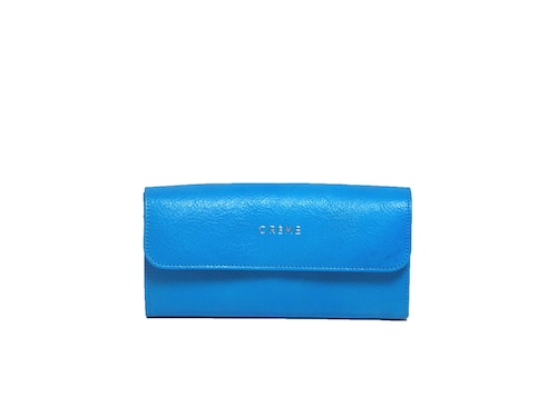 CRÈME M78 14049 ブルー　カブセ付き長財布