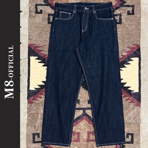 stitch wide denim pants M0361