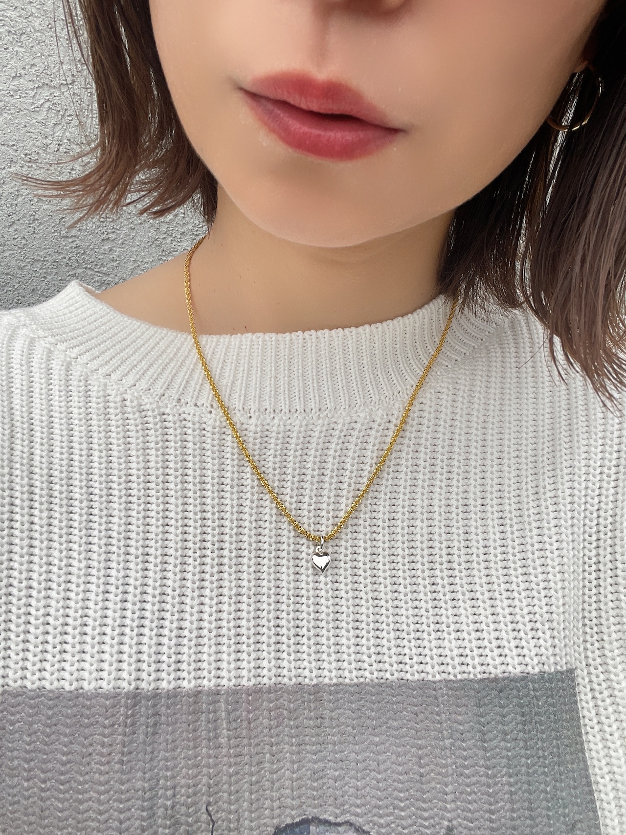 ブロックハートネックレス