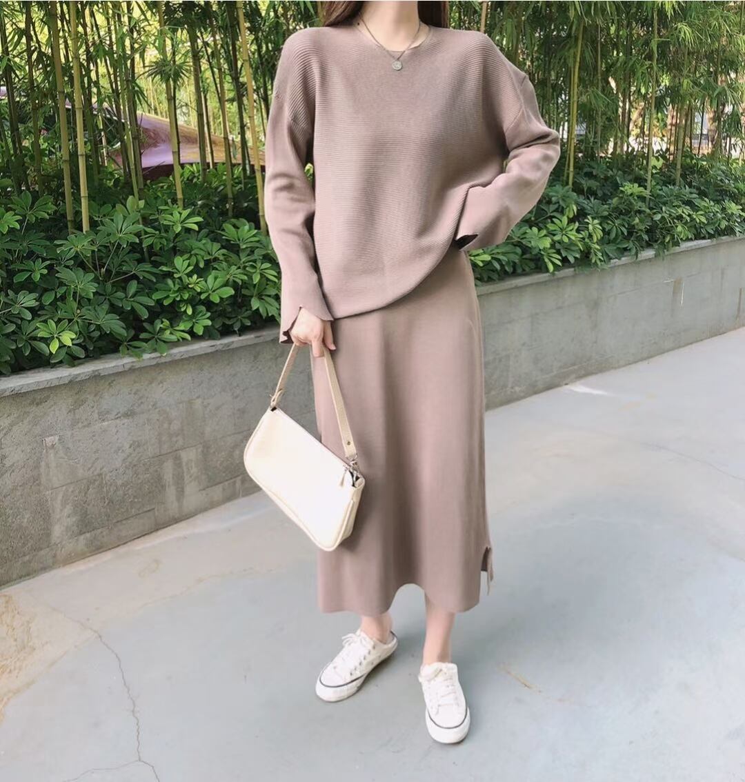 袖スリット　ニットセットアップ　AJ1050-D007