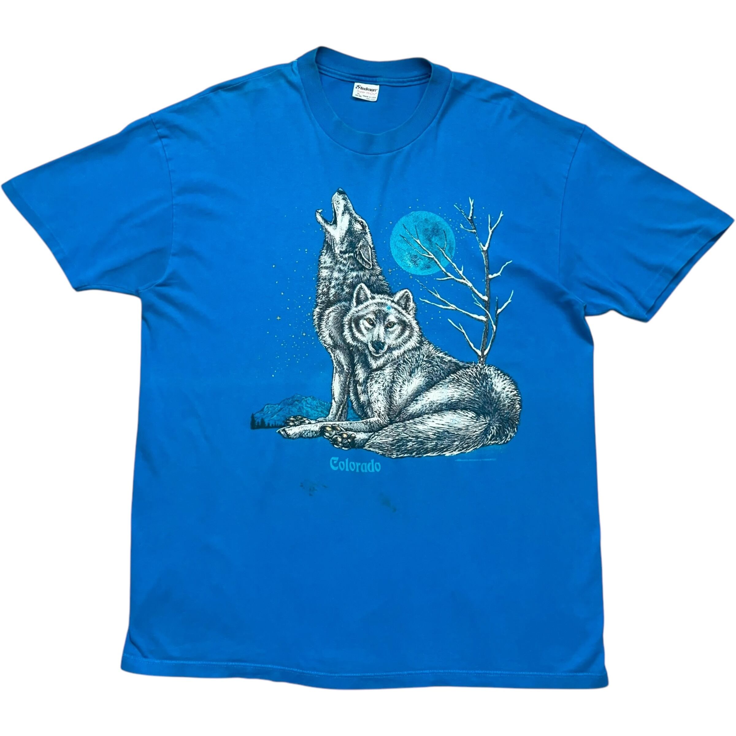 《XL》Stedman Tシャツ アニマル プリント シングルステッチ USA製 90年代 vintage no.7218