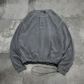 custom draw cord fade gray henry neck tee