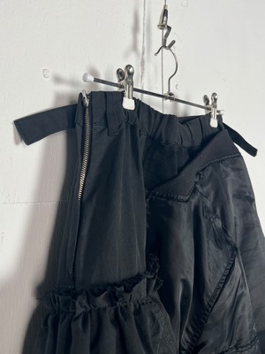 "再構築" MA-1×Denim Asymmetric Military Skirt