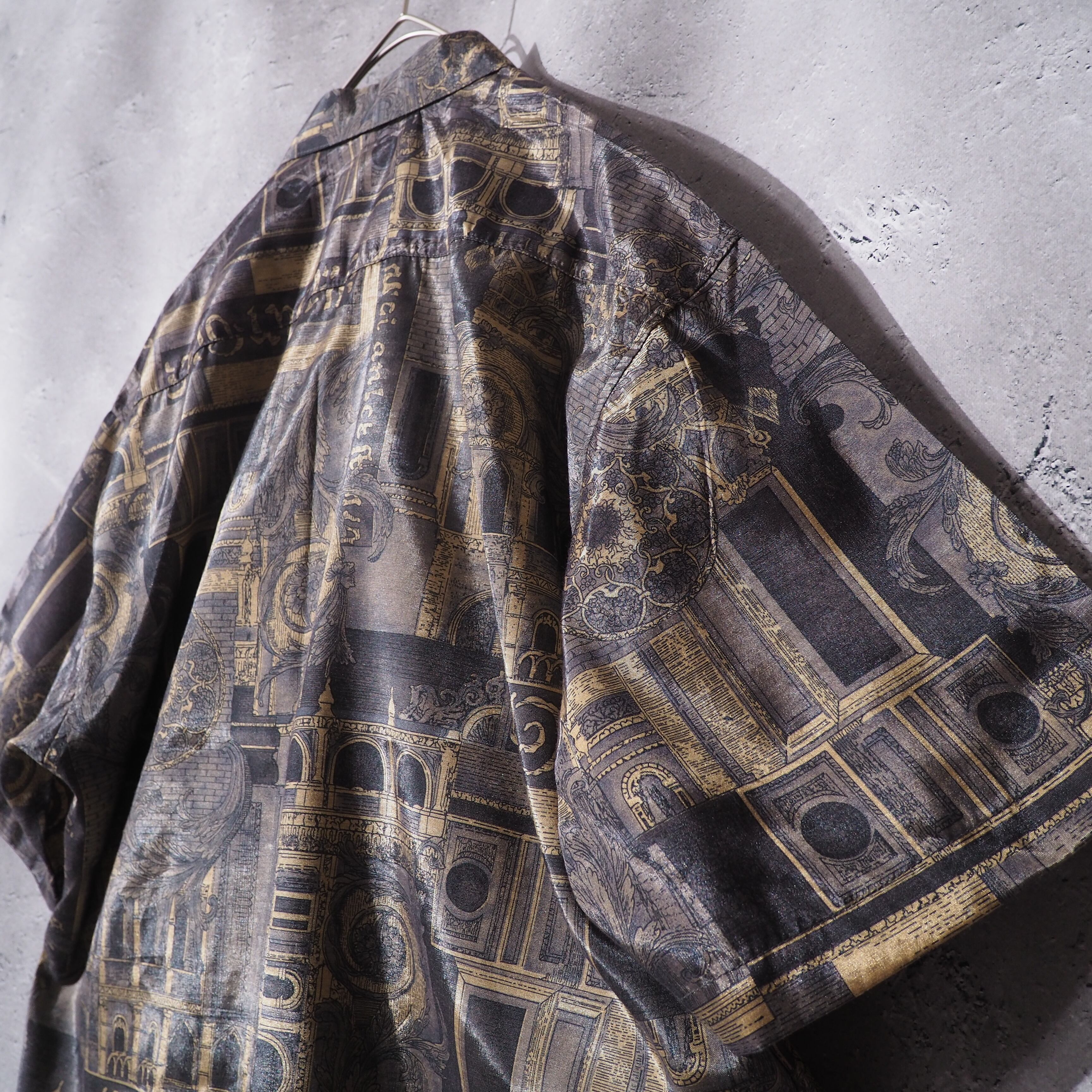 Beautiful Luxury Art Pattern Vintage loose Thai silk shirt