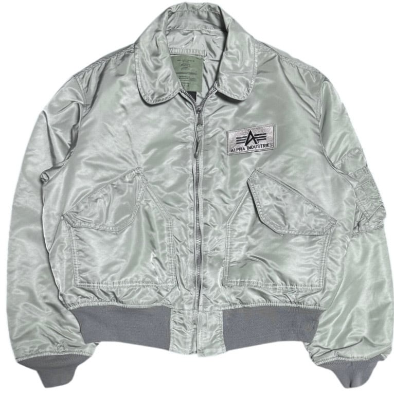 ALPHA CWU-45 ワッペンカスタム フライトジャケット Lサイズ カーキ 雰囲気抜群 ALPHA INDUSTRIES CWU-45 ワッペンカスタム フライト