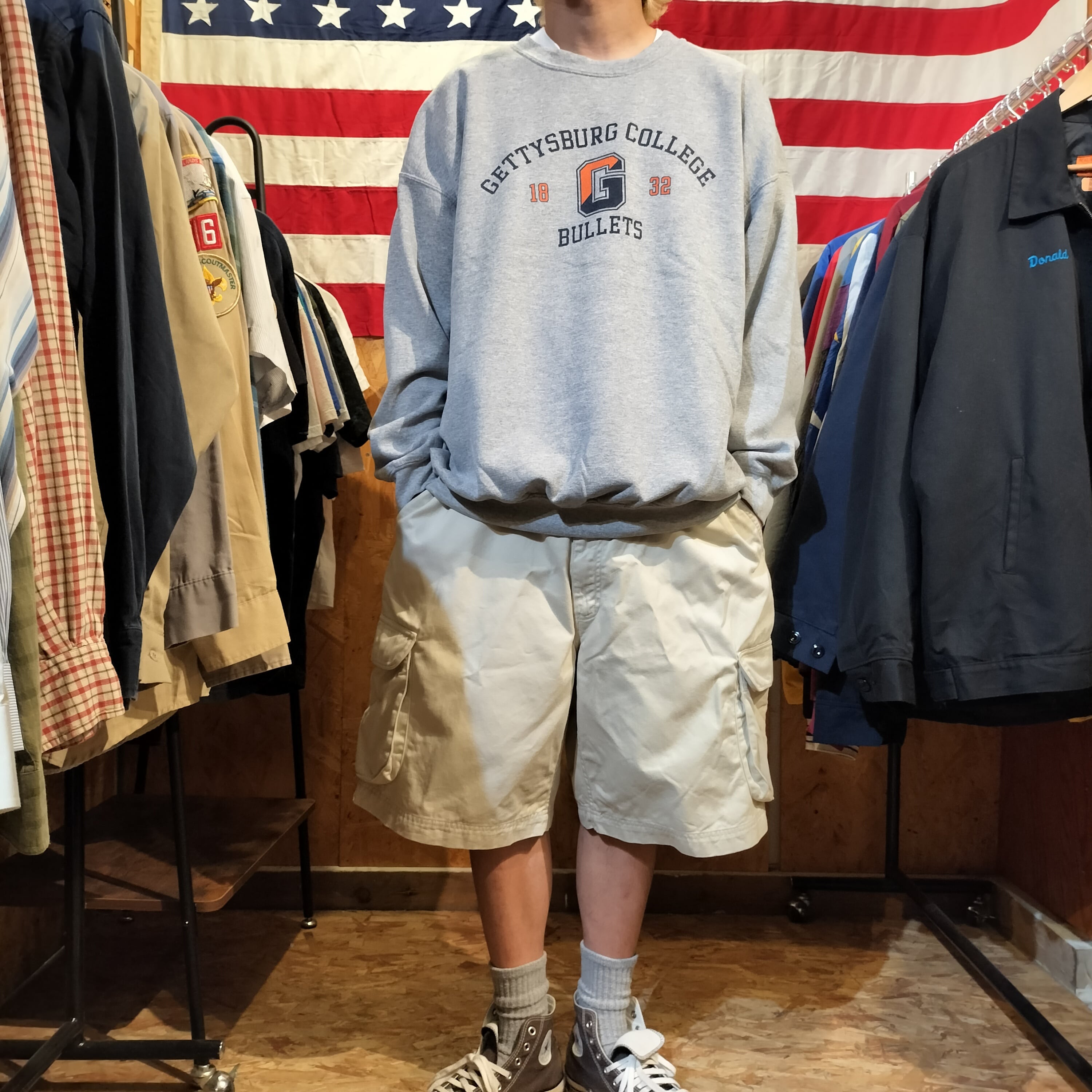 Used スウェット◆XXL MV SPORT カレッジスウェット グレー◆ヴィンテージ 古着 アメリカン