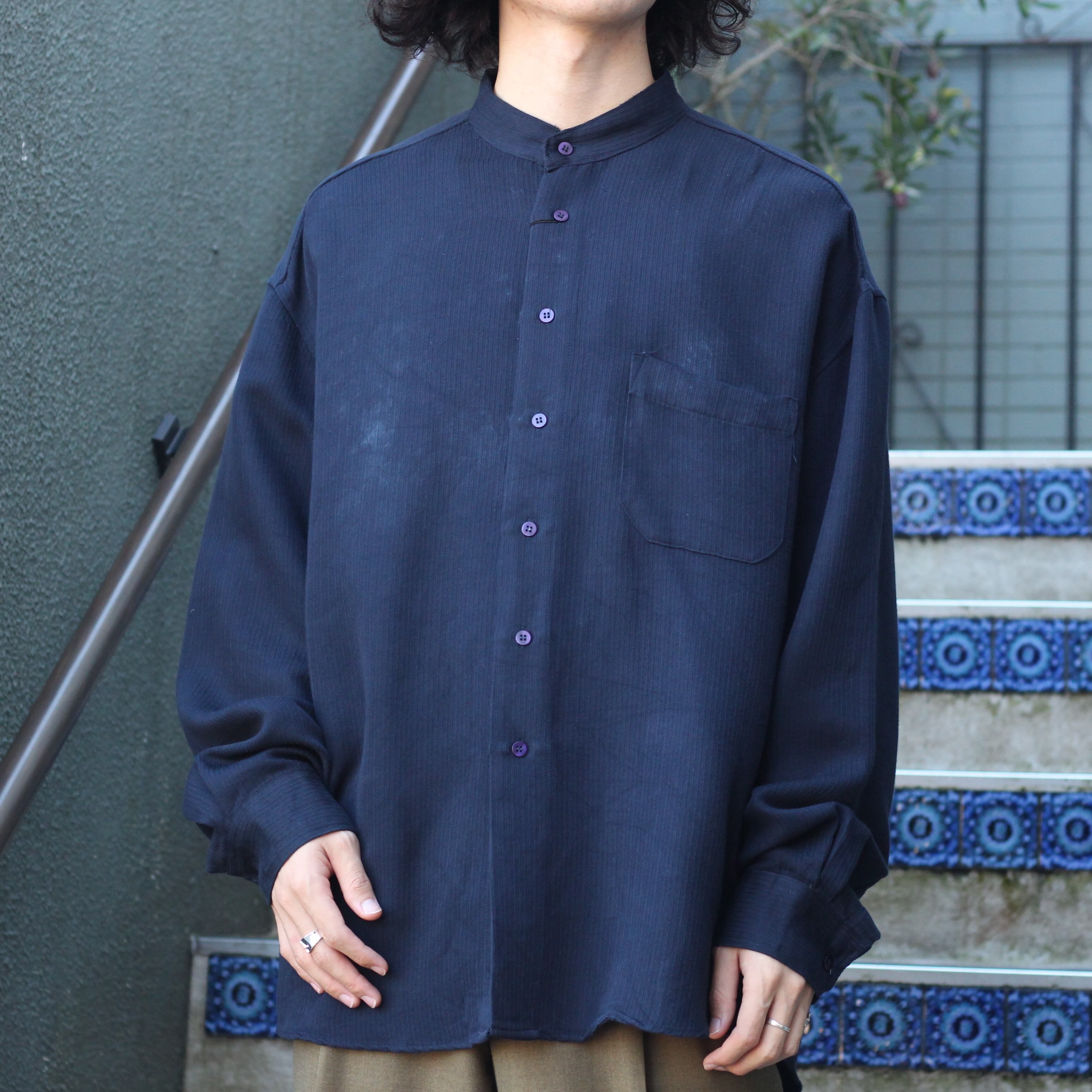 USA VINTAGE 4 YOU BAND COLLAR DESIGN OVER SHIRT/アメリカ古着バンド