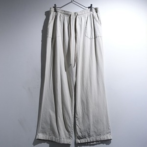 Ivory Wide Straight Easy Linen Pants
