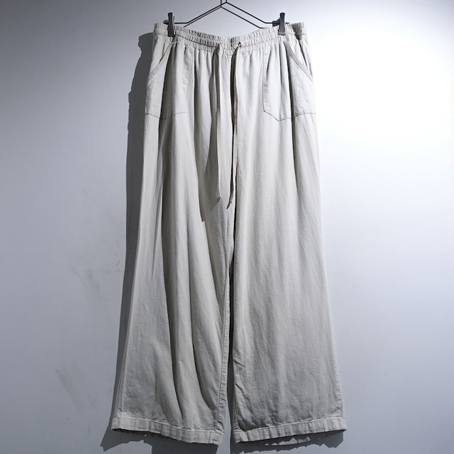 Ivory Wide Straight Easy Linen Pants