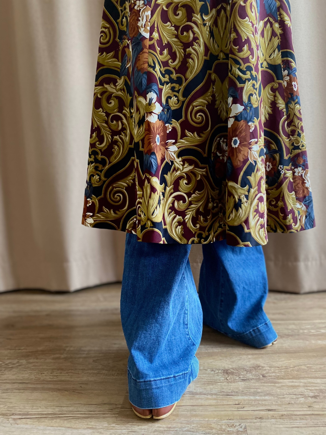 scarf pattern flare skirt-4290-8