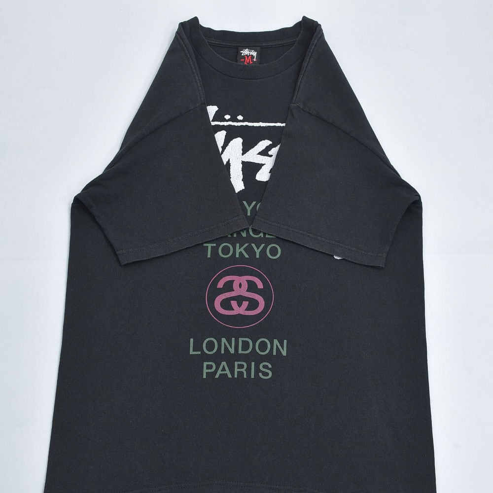 00s STUSSY ステューシー ワールドツアーロゴ プリント Tシャツ 00s STUSSY ステューシー ワールドツアーロゴ プリント Tシャツ