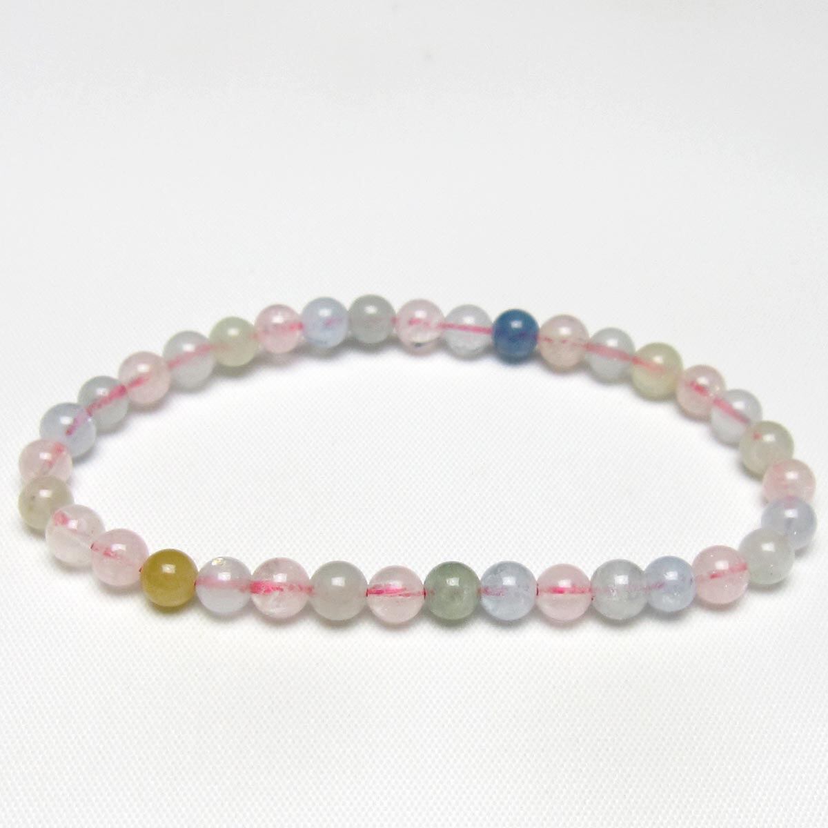 ミックスカラーベリル ブレスレット 5mm 一点物 メール便可 [M便 1/10] 111-48793
