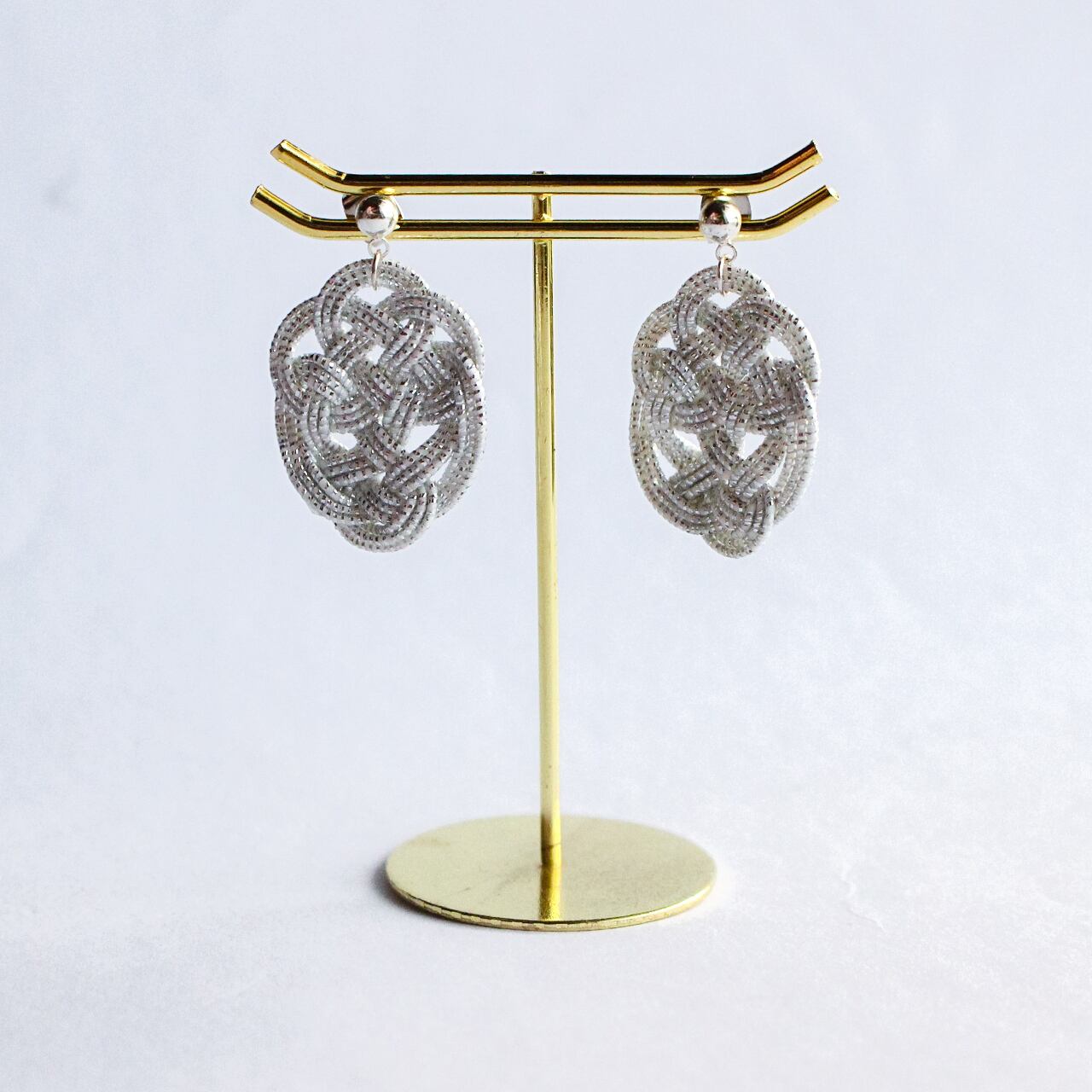 水引ピアス・イヤリング - TSUYA - シルバー | 紙単衣 - kamihitoe