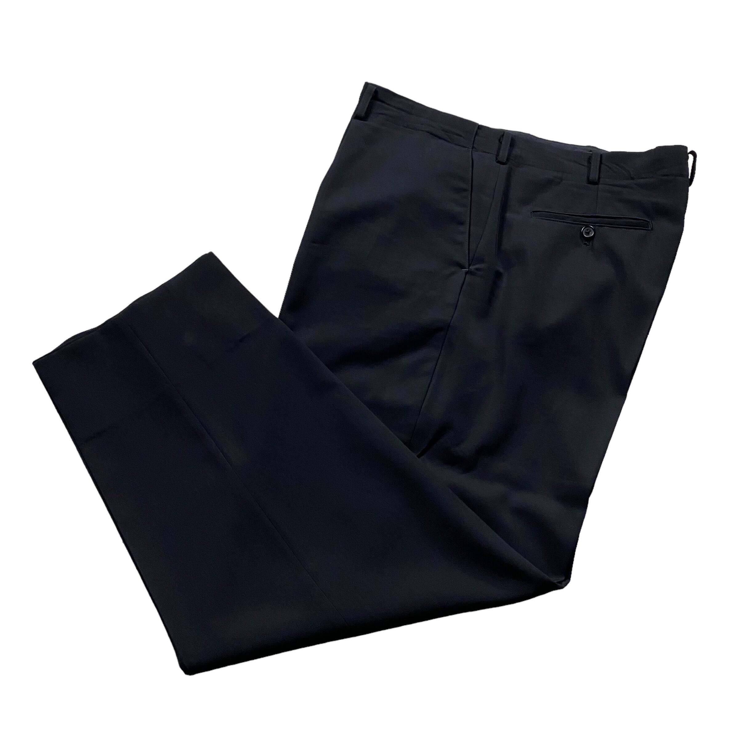 Y's FOR MEN black wool gabardine slacks | NOIR ONLINE