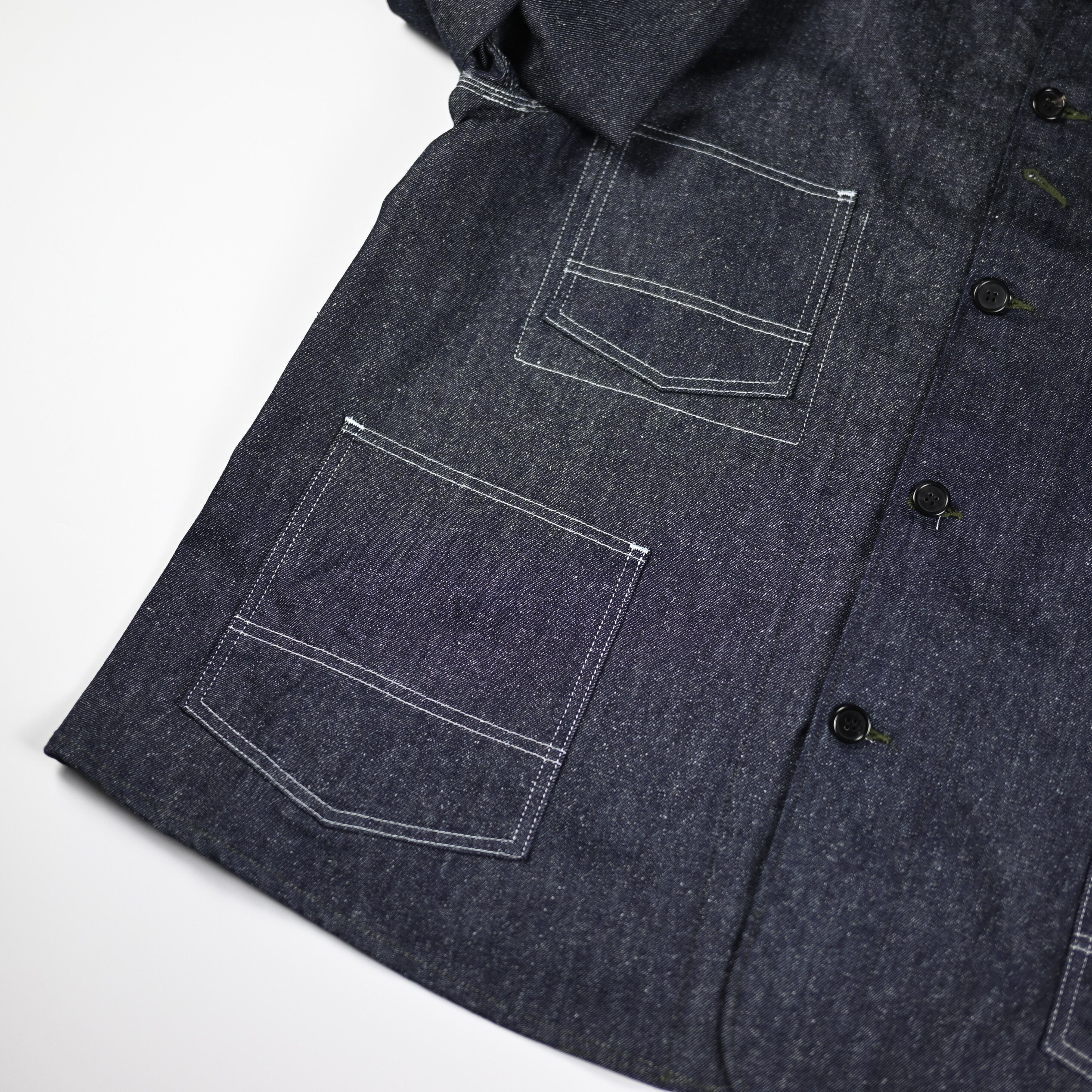 INTERIM / GOAT LEATHER COLLAR SILK NOIL DENIM 1st HERCULES