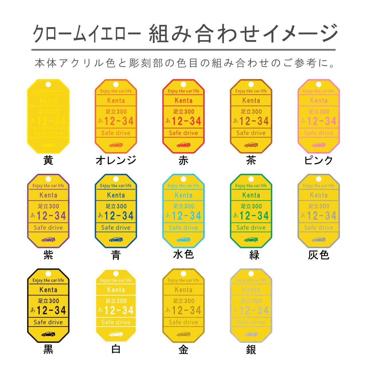 名入れ ナンバープレートキーホルダー スタイリッシュなスクエアタイプ