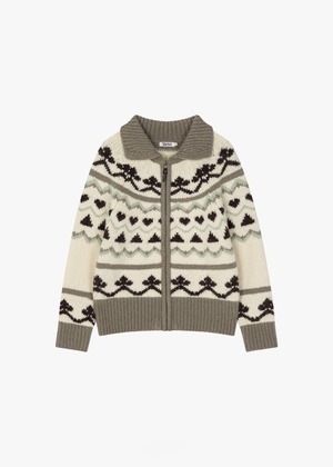 [GROVE] NORDIC KNIT ZIP-UP [IVORY] 正規品 韓国ブランド 韓国ファッション 韓国代行 日本 店舗  ブランド グローブ 通販