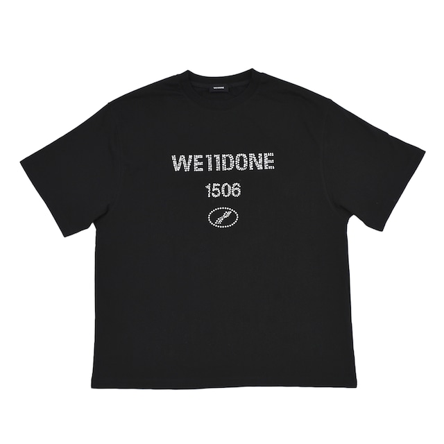 【WE11DONE】BLACK WASHED PEARLY COLLEGIATE TSHIRT