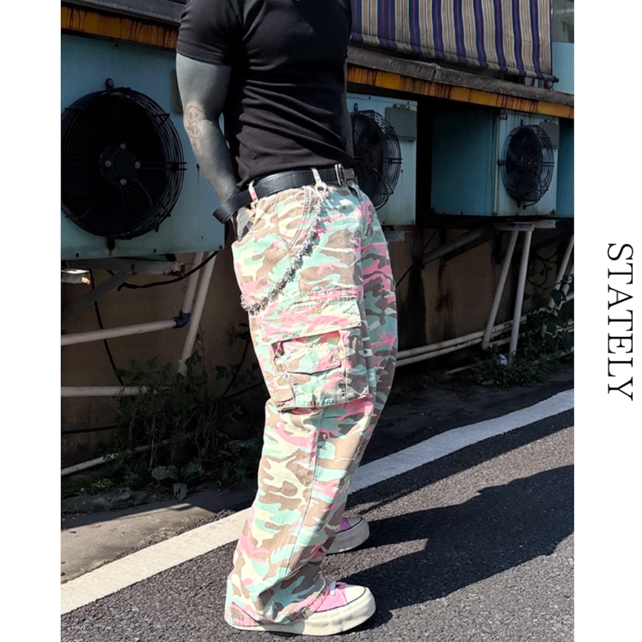 Pink Camo ワイドカーゴパンツ_B204・画像3