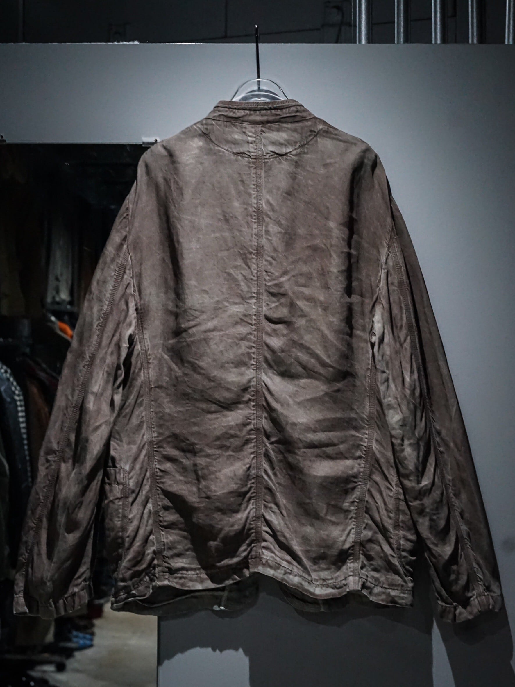 ARMANI COLLEZIONI ジャガード ノーカラージャケットイタリア製 add (c) vintage】
