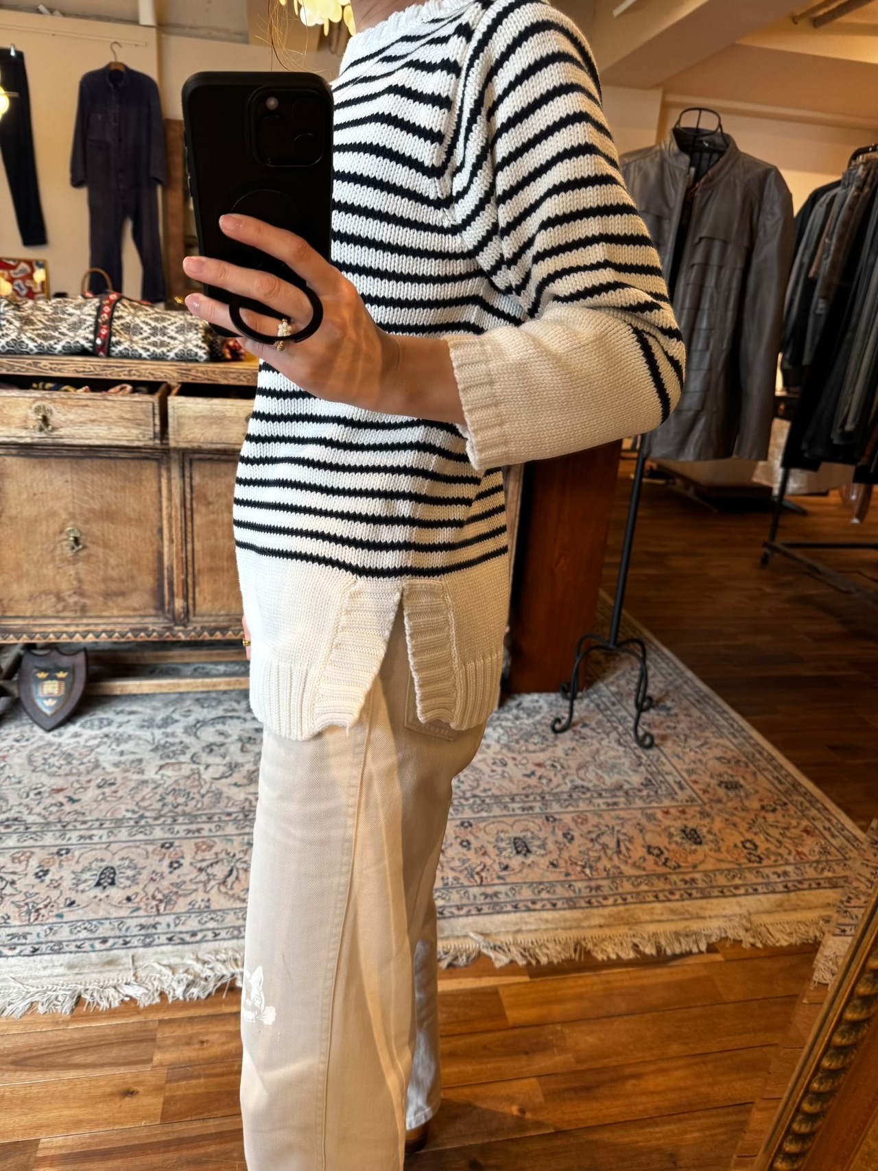 Jantzen USA Striped Cotton Knit Sweater