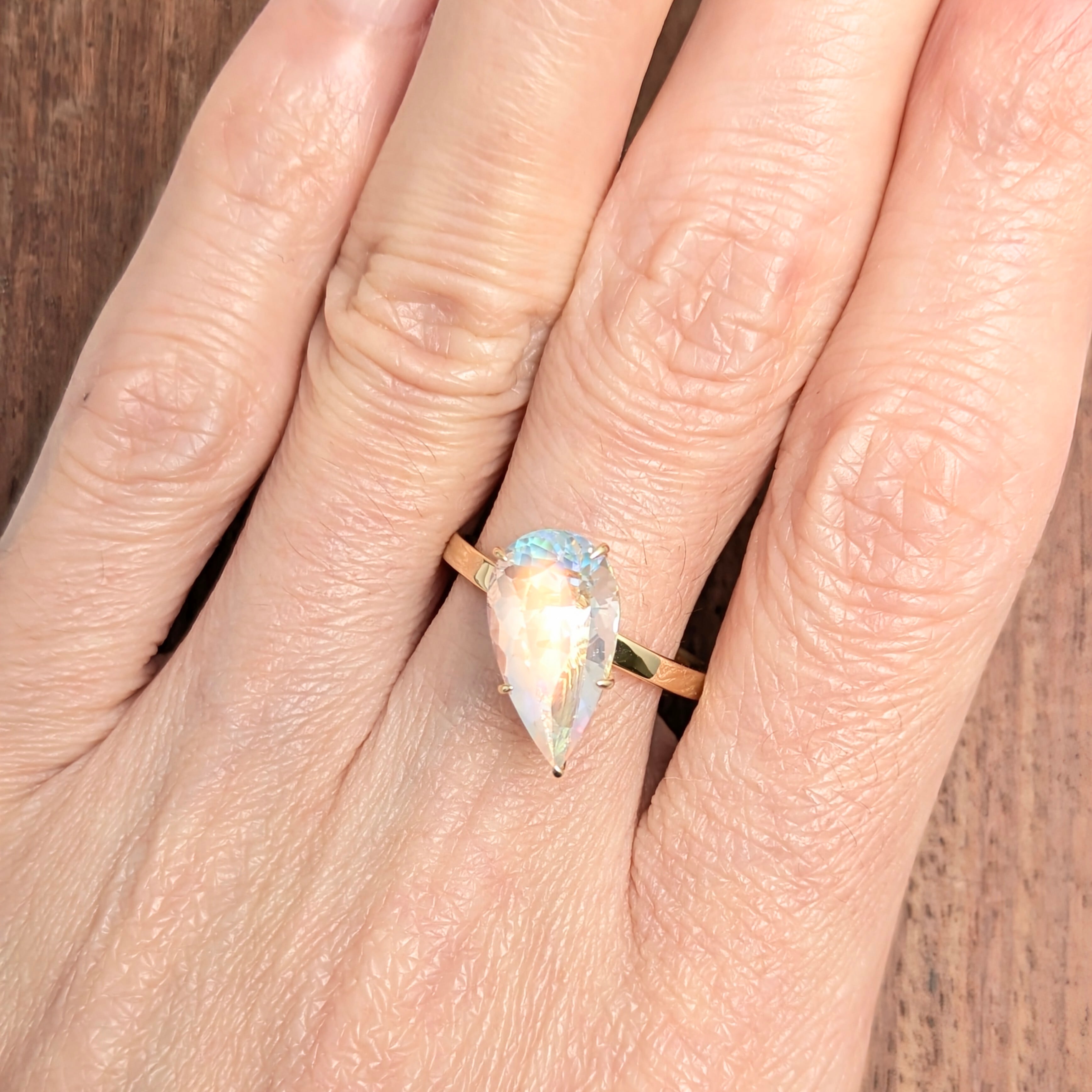 K18 ムーンストーンリング マダガスカル産 ムーンストーン 3.28ct