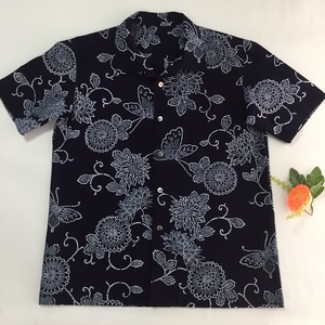 浴衣アロハ(菊と蝶)メンズM