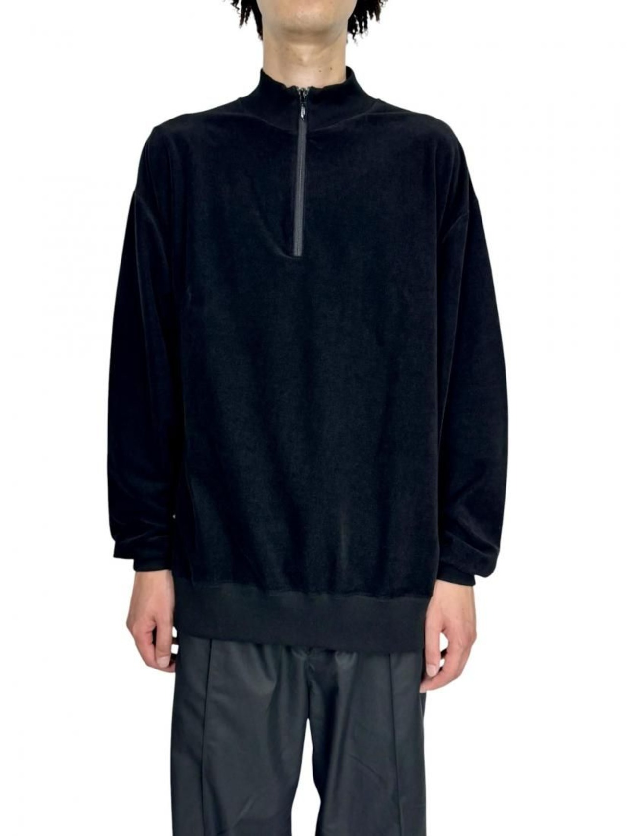 【Graphpaper】Pique Velour Jersey Half Zip Sweatshirt